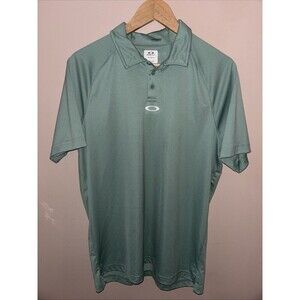 Oakley Men’s Large Green Polo Golf Shirt Regular Fit Short Sleeve